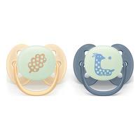 Philips Avent Pacifier ultra soft Nighttime - orange og blå - 2 stk.