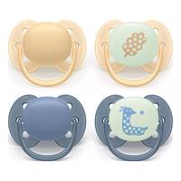 Philips Avent Pacifier ultra soft dag og nat - orange og blå - 4 stk.