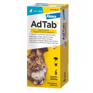 Adtab tyggetabletter til katte 2.0-8.0 kg (48 mg) - 6 tabl
