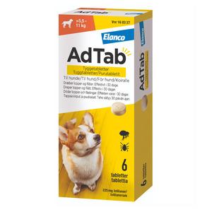 Adtab Tyggetabletter til hunde >5.5-11 kg 225 mg - 6 tabl.