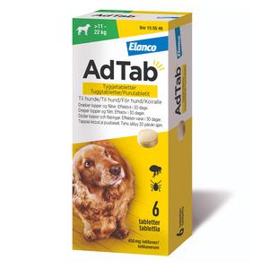 Adtab Tyggetabletter til hunde >11-22 kg 450 mg - 6 tabl.