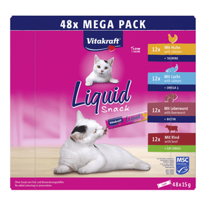 Vitakraft Liquid Snack Mega Pack  - 48 stk.