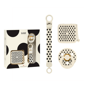 BIBS Gift Set Polka Soothe & Go Latex Str. 2 Ivory Black - 1 stk.