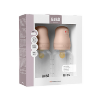 BIBS Baby Bottle Round Latex 150 ml Slow Flow Blush - 2 stk.