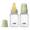 BIBS Baby Bottle Round Latex 150 ml Slow Flow Sage - 2 stk.