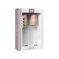 BIBS Baby Bottle Round Latex 270 ml Medium Flow Blush - 2 stk.