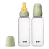 BIBS Baby Bottle Round Latex 270 ml Medium Flow Sage - 2 stk.