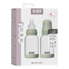 BIBS Glass Baby Bottle Round Silicone 120 ml Slow Flow Sage - 2 stk.