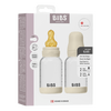 BIBS Glass Baby Bottle Round Latex 120 ml Slow Flow Ivory - 2 stk.