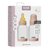 BIBS Glass Baby Bottle Round Latex 120 ml Slow Flow Blush - 2 stk.