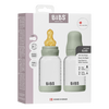 BIBS Glass Baby Bottle Round Latex 120 ml Slow Flow Sage - 2 stk.