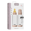 BIBS Glass Baby Bottle Round Latex 240 ml Medium Flow Blush - 2 stk.