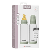 BIBS Glass Baby Bottle Round Latex 240 ml Medium Flow Sage - 2 stk.