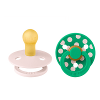 BIBS Pacifier Studio Colour Latex Polka Str. 1 Petal/Cactus - 2 stk.