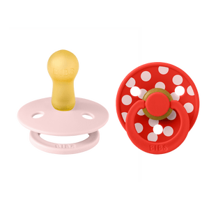 BIBS Pacifier Studio Colour Latex Polka Str. 2 Blossom/Candy Apple - 2 stk.