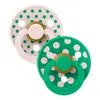 BIBS Pacifier Studio Colour Latex Polka Str. 2 Petal/Cactus - 2 stk.