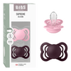 BIBS Pacifier Supreme Silicone Str. 1 Baby Pink/Plum - 2 stk.