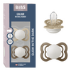 BIBS Pacifier Supreme Silicone Str. 1 Vanilla Glow/Dark Oak Glow - 2 stk.