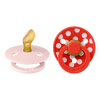 BIBS Pacifier Studio Colour Anatomical Latex Polka Str. 1 Blossom/Candy Apple - 2 stk.