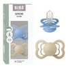 BIBS Pacifier Supreme Silicone Str. 2 Vanilla/Sky Blue - 2 stk.