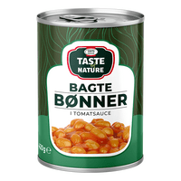 Taste of Nature Bagte Bønner i tomatsauce  - 420 g.
