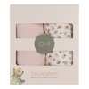 Oh, Poppy! Holly Muslin Svøbetæppe Fresh Vanilla/Powder Pink - 2 stk.