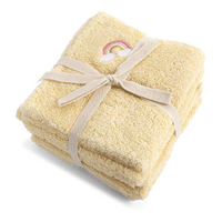 Filibabba Vaskeklude 27x27 cm GOTS - Broderet regnbue - 4 stk.