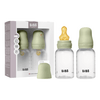 BIBS Baby Bottle Round Latex 150 ml Slow Flow Sage - 2 stk.