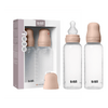 BIBS Baby Bottle Round Silicone 270 ml Medium Flow Blush - 2 stk.