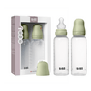 BIBS Baby Bottle Round Silicone 270 ml Medium Flow Sage - 2 stk.