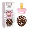 BIBS Pacifier Studio Colour Latex Polka Str. 1 Baby Pink/Mocha - 2 stk.