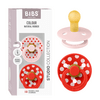 BIBS Pacifier Studio Colour Latex Polka Str. 1 Blossom/Candy Apple - 2 stk.