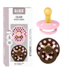 BIBS Pacifier Studio Colour Latex Polka Str. 2 Baby Pink/Mocha - 2 stk.