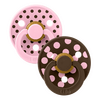 BIBS Pacifier Studio Colour Latex Polka Str. 2 Baby Pink/Mocha - 2 stk.