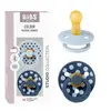 BIBS Pacifier Studio Colour Latex Polka Str. 2 Baby Blue/Steel Blue - 2 stk.