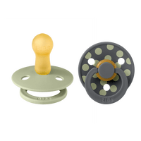 BIBS Pacifier Studio Colour Latex Polka Str. 2 Sage/Iron - 2 stk.