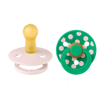 BIBS Pacifier Studio Colour Latex Polka Str. 2 Petal/Cactus - 2 stk.