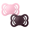 BIBS Pacifier Supreme Silicone Str. 1 Baby Pink/Plum - 2 stk.