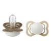 BIBS Pacifier Supreme Silicone Str. 1 Vanilla Glow/Dark Oak Glow - 2 stk.