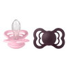 BIBS Pacifier Supreme Silicone Str. 2 Baby Pink/Plum - 2 stk.