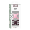 BIBS Pacifier Supreme Silicone Str. 2 Baby Pink/Plum - 2 stk.