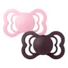 BIBS Pacifier Supreme Silicone Str. 2 Baby Pink/Plum - 2 stk.