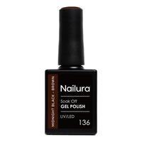 Nailura Gel Polish 136 - Midnight Black Brown - 10 ml.