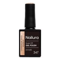 Nailura Gel Polish 347 - Champagne Gold Sparkle - 10 ml.