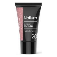 Nailura Poly Gel 20 - Pink Glitter - 30 g.