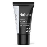 Nailura Poly Gel 23 - Silver Glitter - 30 g.