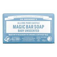 Dr. Bronner's Magic Bar Soap Baby Unscented - 140 g.