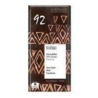 Vivani Ekstra Mørk Chokolade 92% Kakao Ø - 80 g.