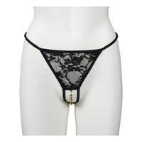 Sinful Crotchless Lace Pearl Thong