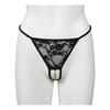 Sinful Crotchless Lace Pearl Thong